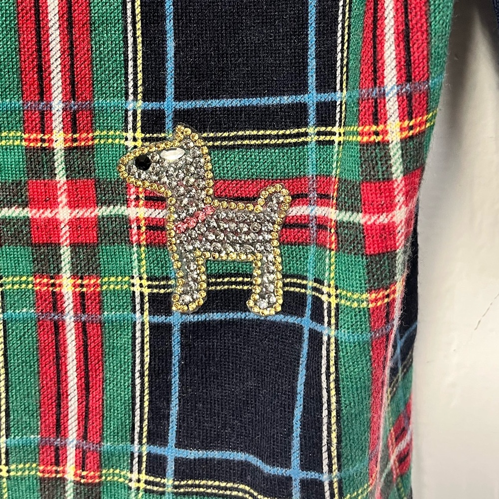 Talbots Merino Wool Plaid Crewneck Dog Sweater size small - Picture 6 of 8